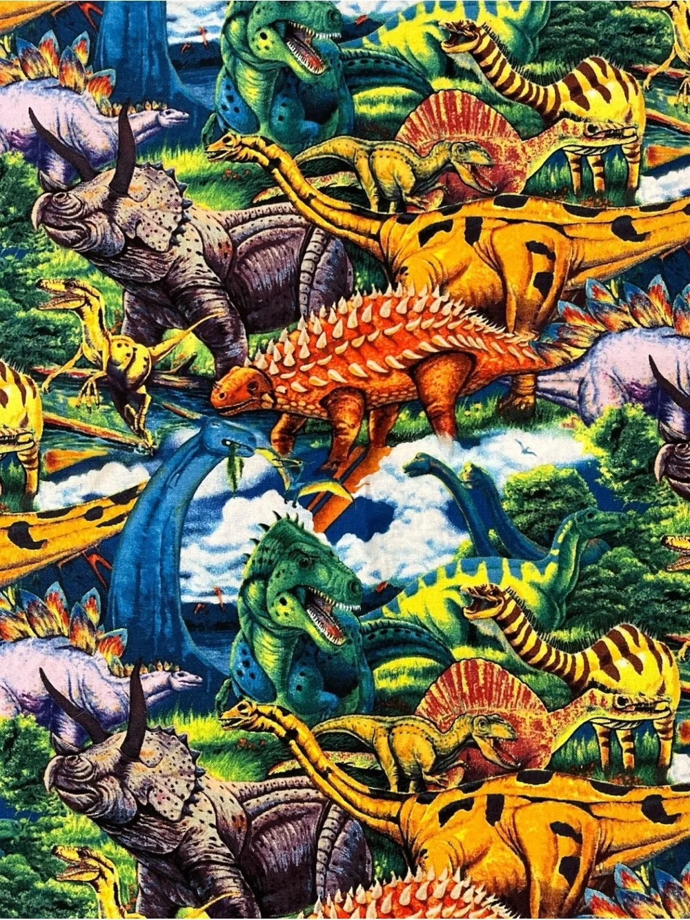 Vintage Y2K Dinosaur Uncut Cloth AOP Design! So cool! Fast shipping